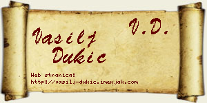Vasilj Dukić vizit kartica